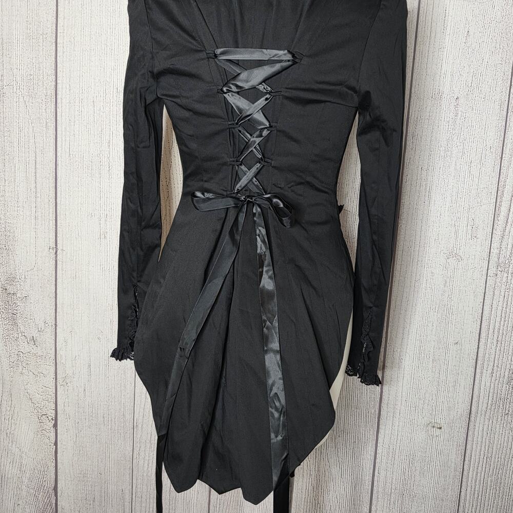 Lip Service Blacklist Original Cult Goth Victorian Corset Tailcoat Jacket M - Picture 8 of 11
